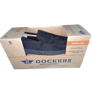 NEW MENS DOCKERS ALL CONDITION INDOOR OUTDOOR MEMORY FOAM SLIPPER SMALL 7-8 BLCK